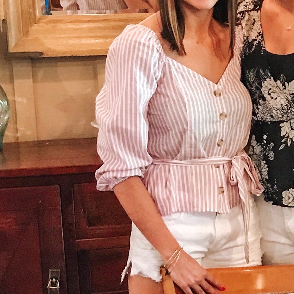 Abercrombie & Fitch tie front blouse